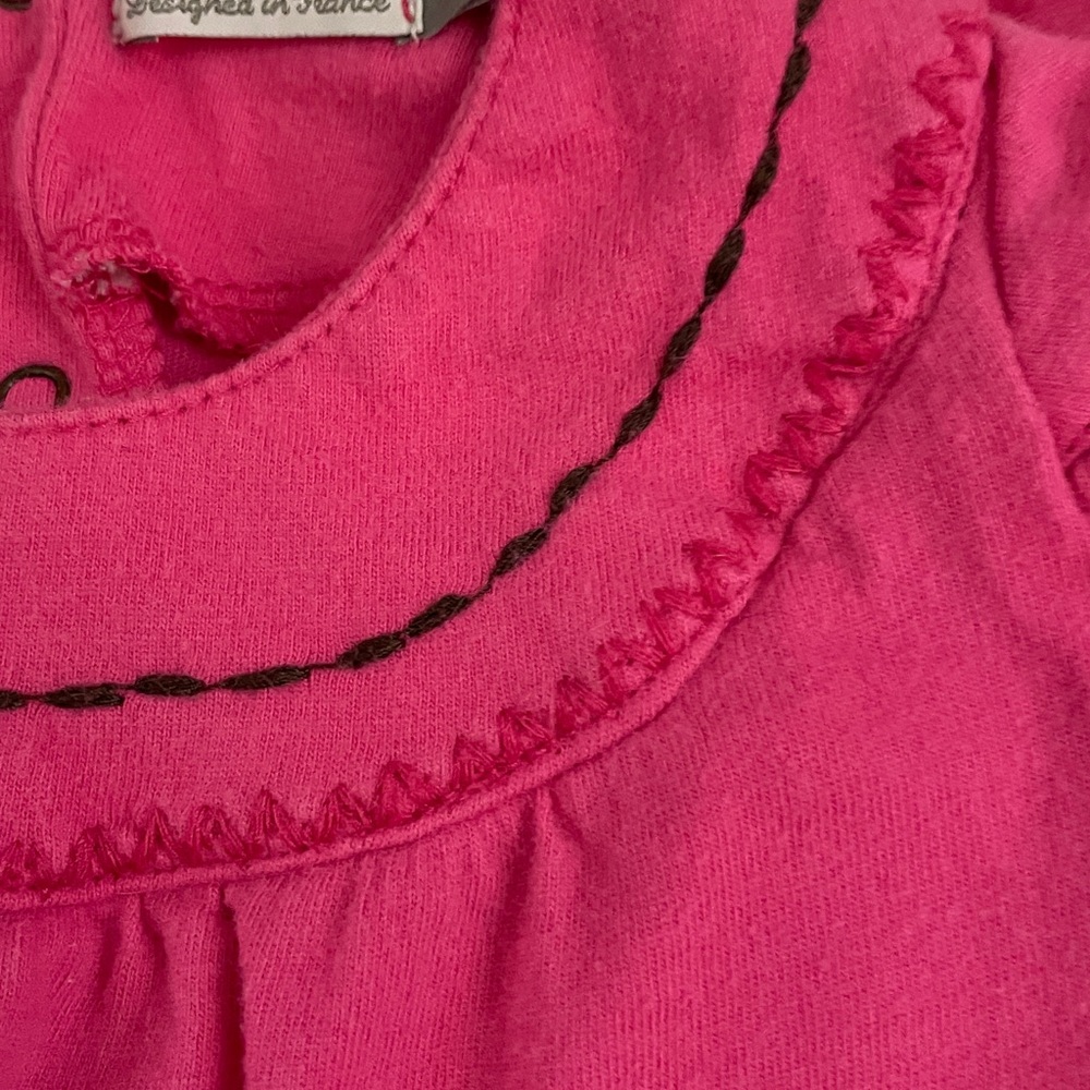 Catimini Fuchsia Top with embroidery designed in France 9m - Picture 4 of 7